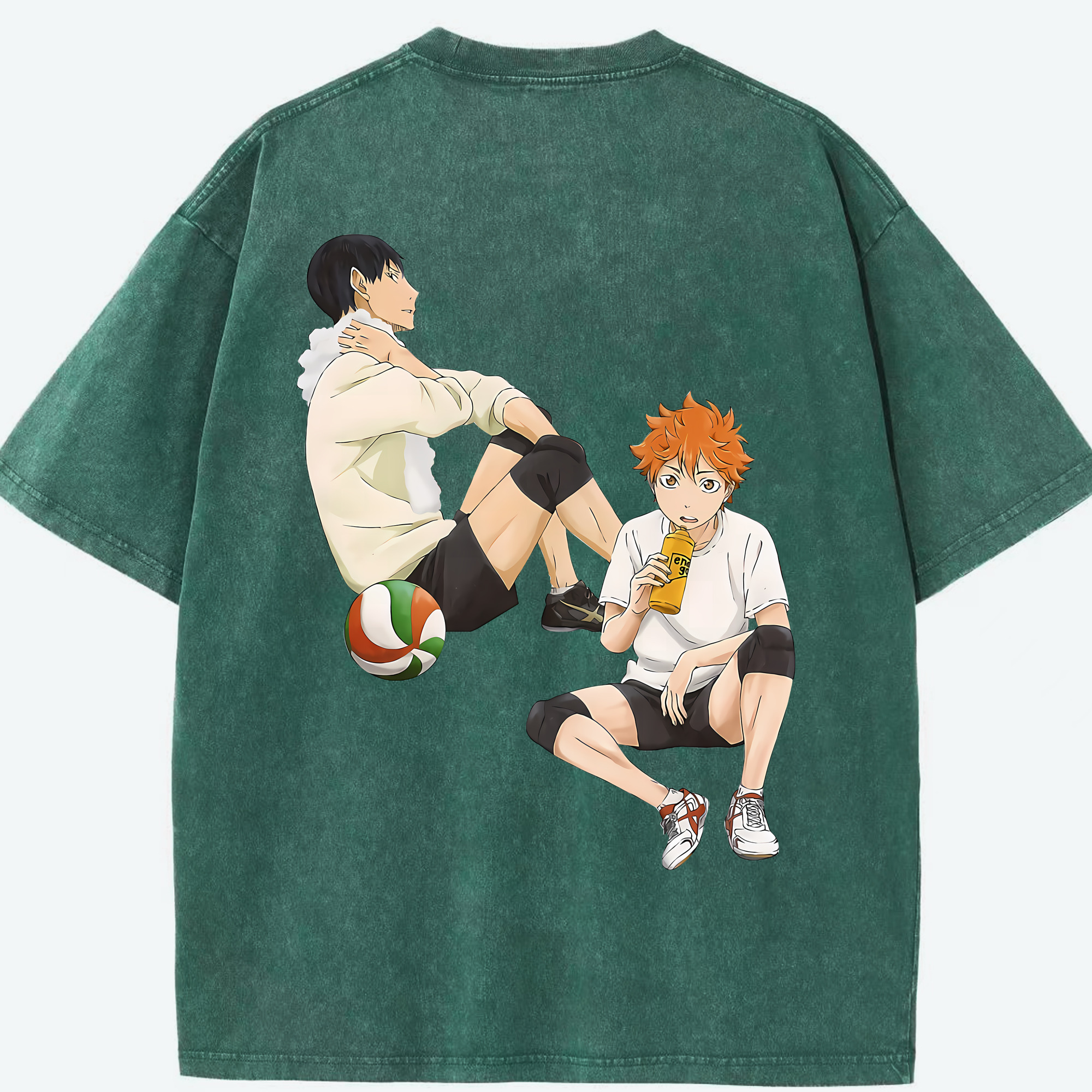 （画像用） ハイキュー!! Haikyu!! 綿100% ヴィンテージ風 半袖Tシャツ（背面プリント）